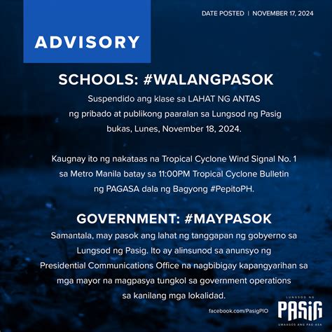 class suspension pasig|Pasig public schools open after day of class suspension.